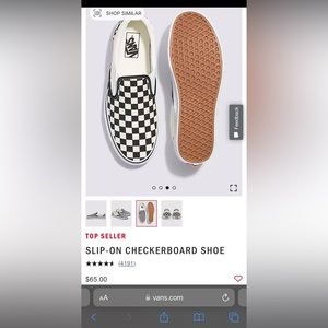Women’s 8.5 Checkered Van Slip On Shoe
